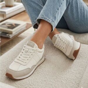 Madewell Cream and Tan Sneakers